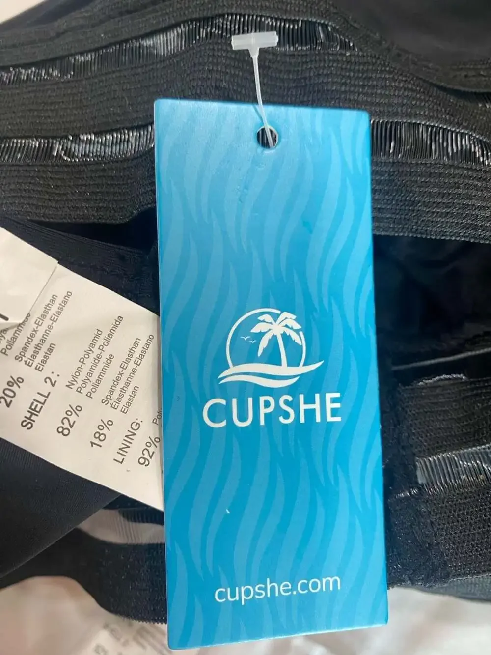 Cupshe Mesh Striped Twisted Cutout Top & High Waist Bikini Set Size M NWT